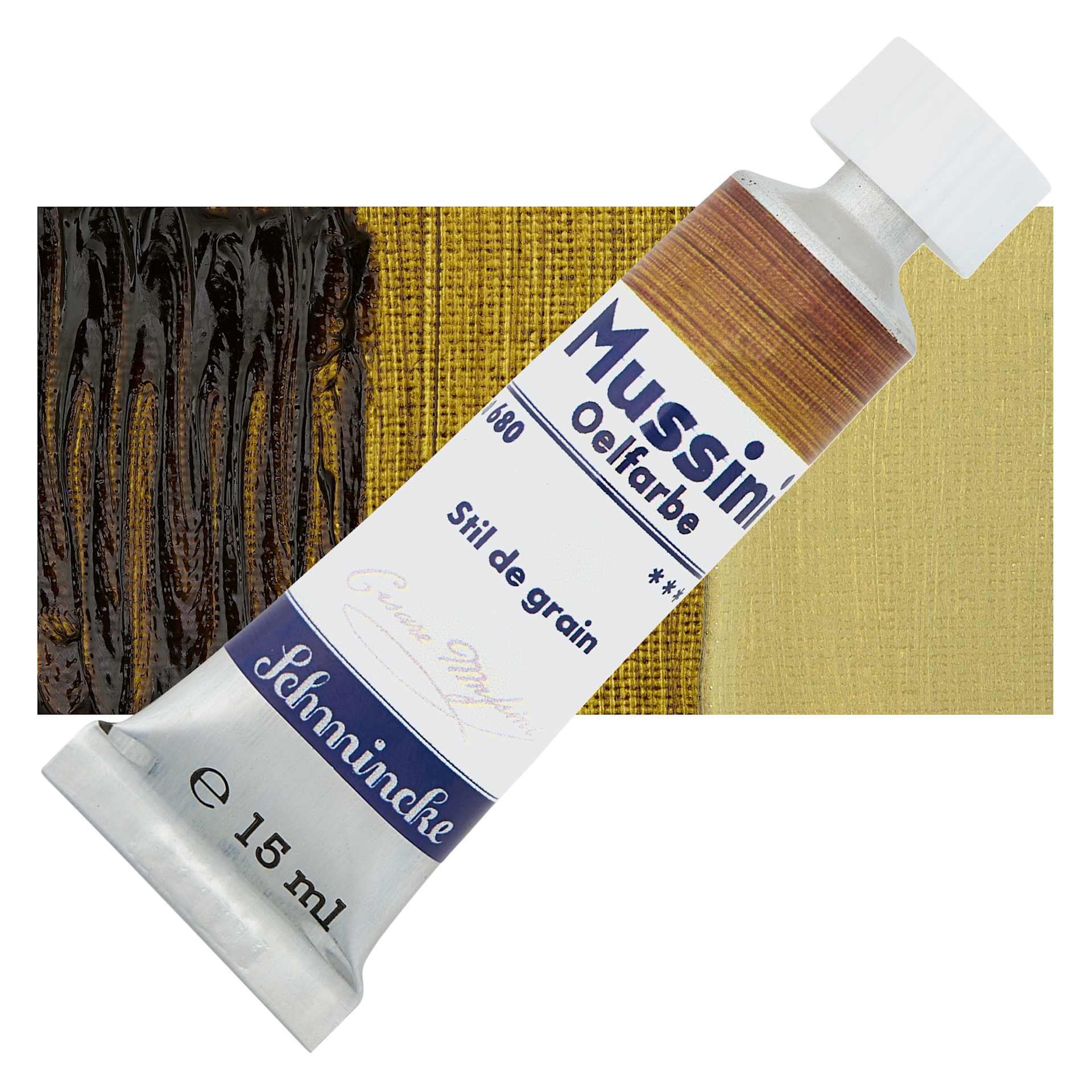 Schmincke Mussini Oil Color - Stil de Grain, 15 ml tube and swatch