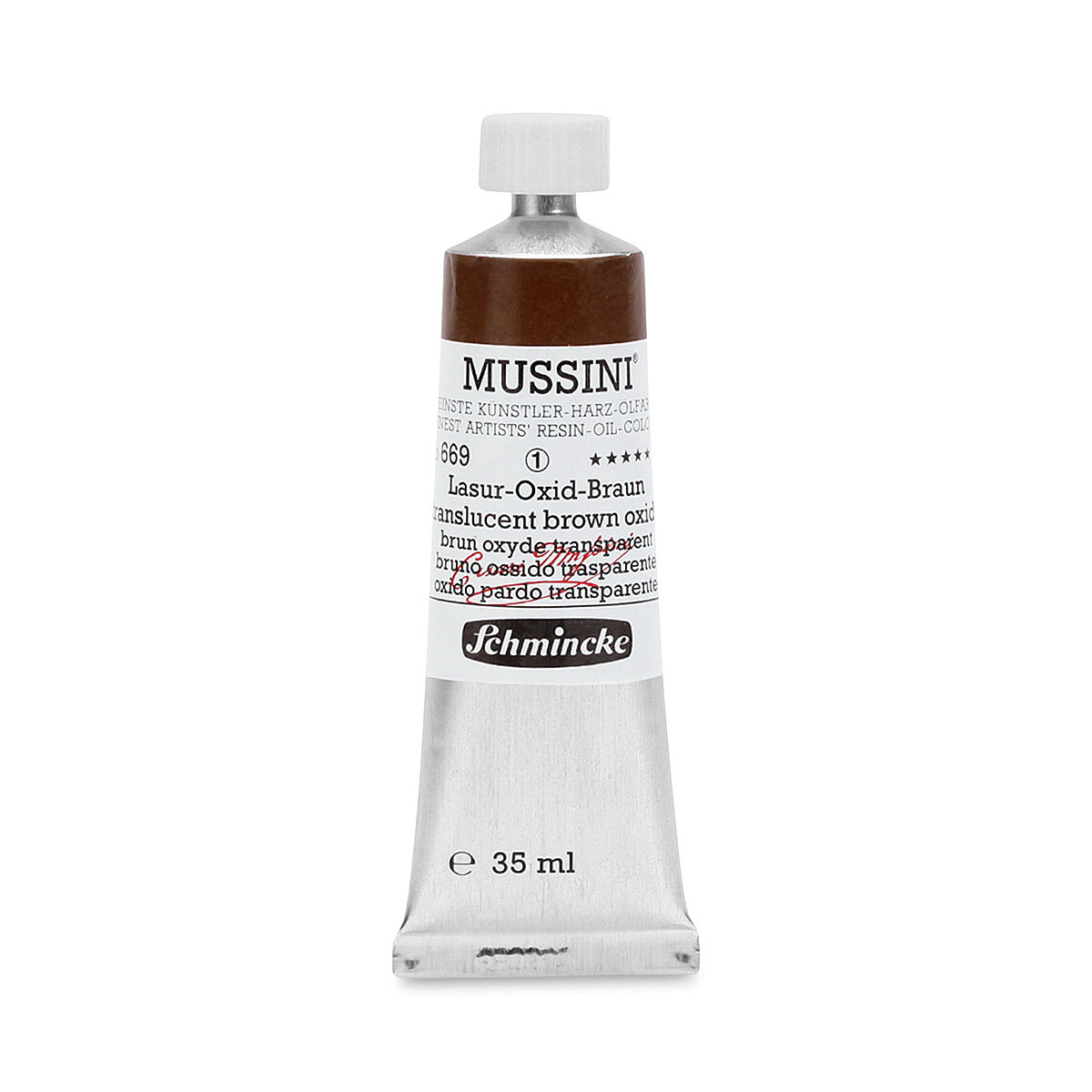 Schmincke Mussini Oil Colors - Translucent Brown Oxide, 35 ml tube