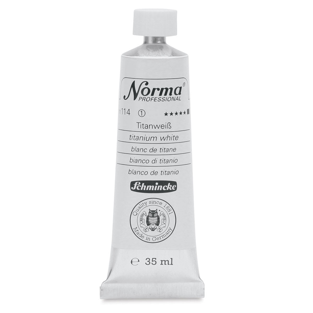 Schmincke Norma Professional Oil Paint - Titanium White, 35 ml, Tube