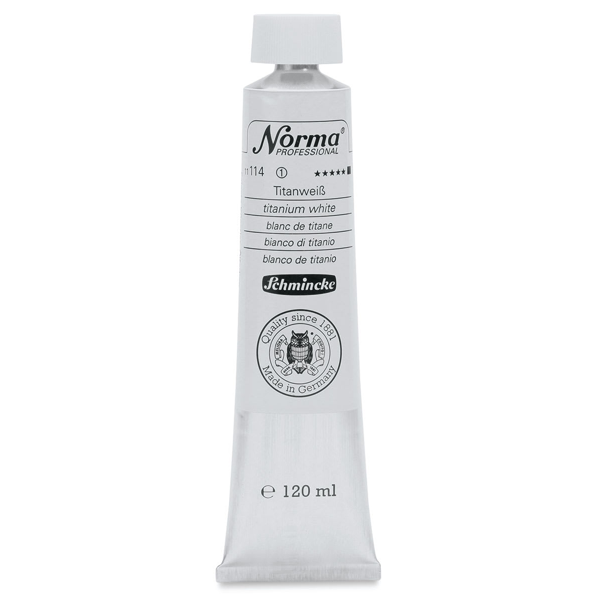 Schmincke Norma Professional Oil Paint - Titanium White, 120 ml, Tube