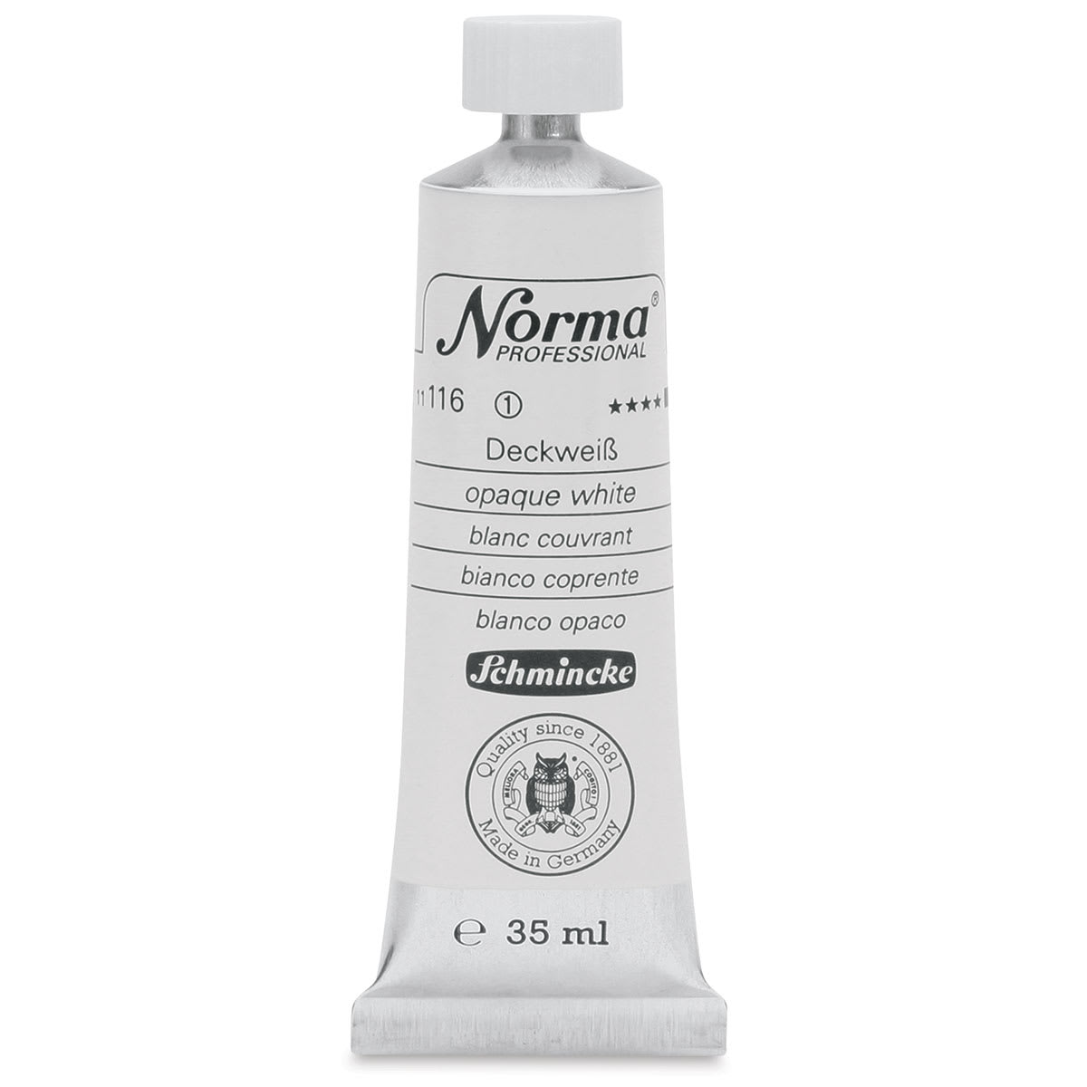 Schmincke Norma Professional Oil Paint - Opaque White, 35 ml, Tube