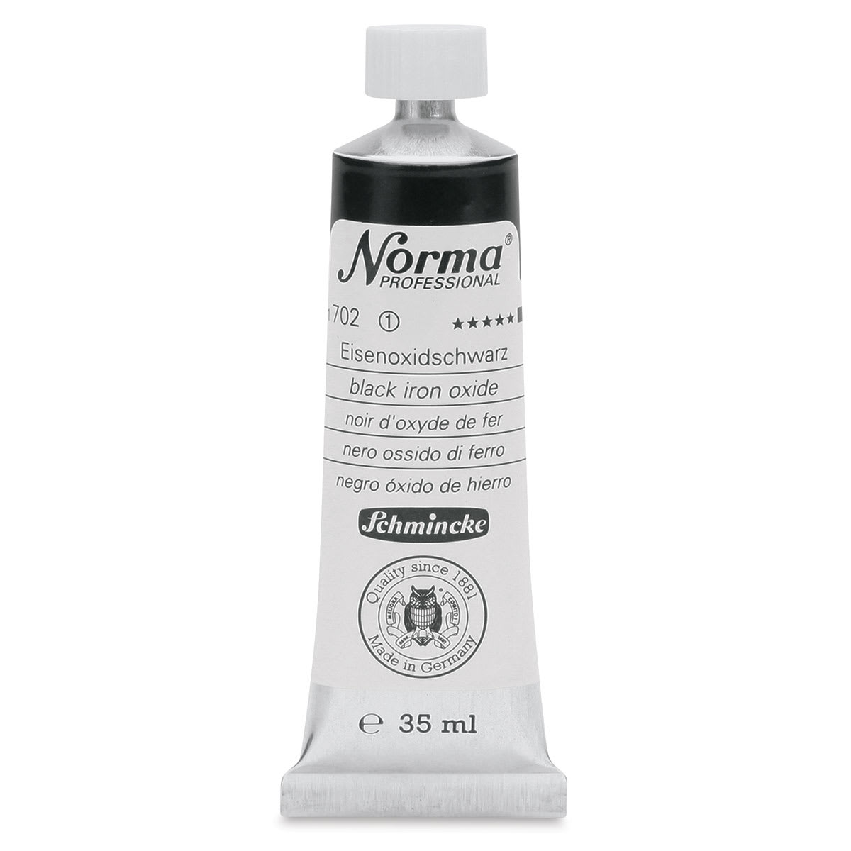 Schmincke Norma Professional Oil Paint - Black Iron Oxide, 35 ml, Tube