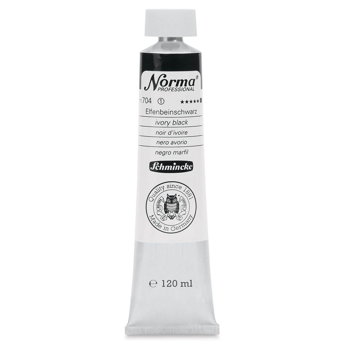 Schmincke Norma Professional Oil Paint - Ivory Black, 120 ml, Tube