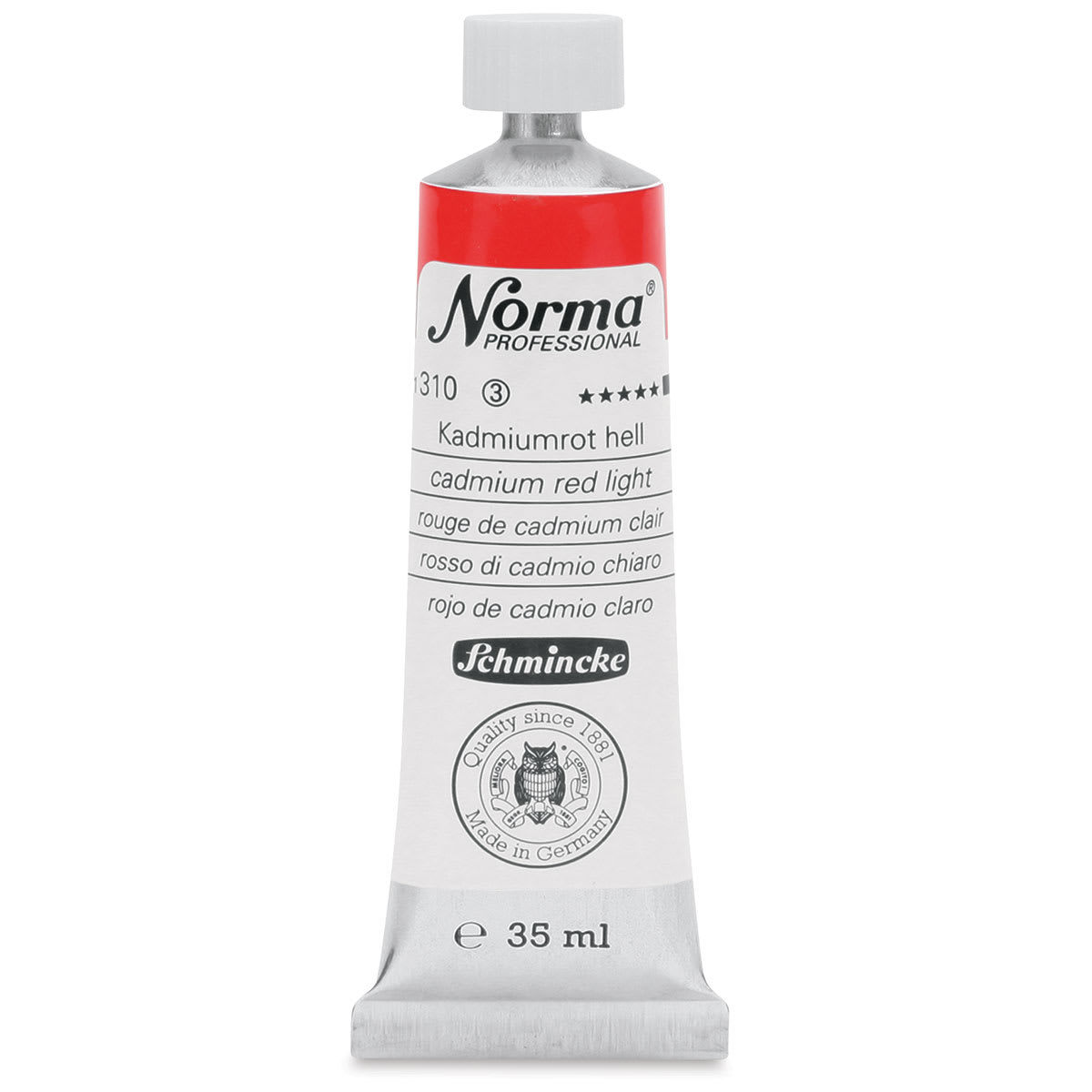 Schmincke Norma Professional Oil Paint - Cadmium Red Light, 35 ml, Tube