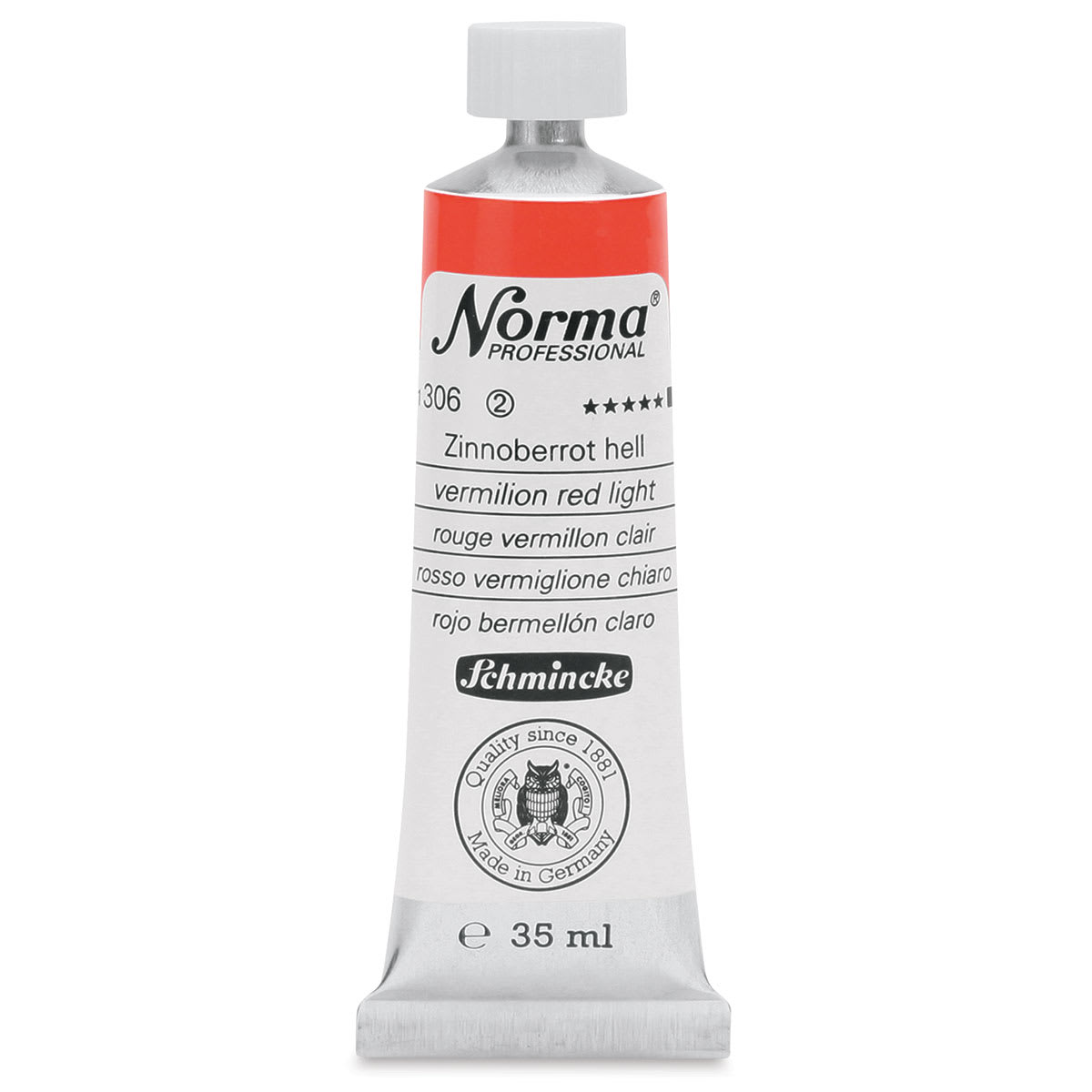 Schmincke Norma Professional Oil Paint - Vermilion Red Light, 35 ml, Tube