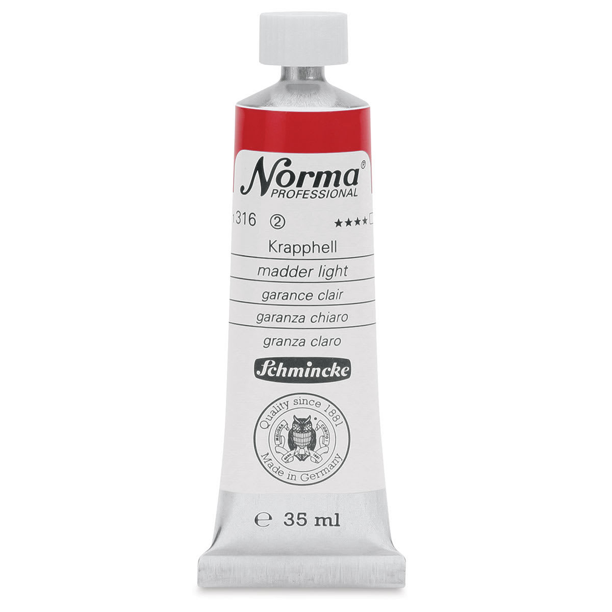 Schmincke Norma Professional Oil Paint - Madder Light, 35 ml, Swatch