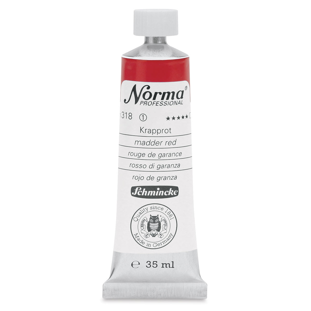 Schmincke Norma Professional Oil Paint - Madder Red, 35 ml, Tube