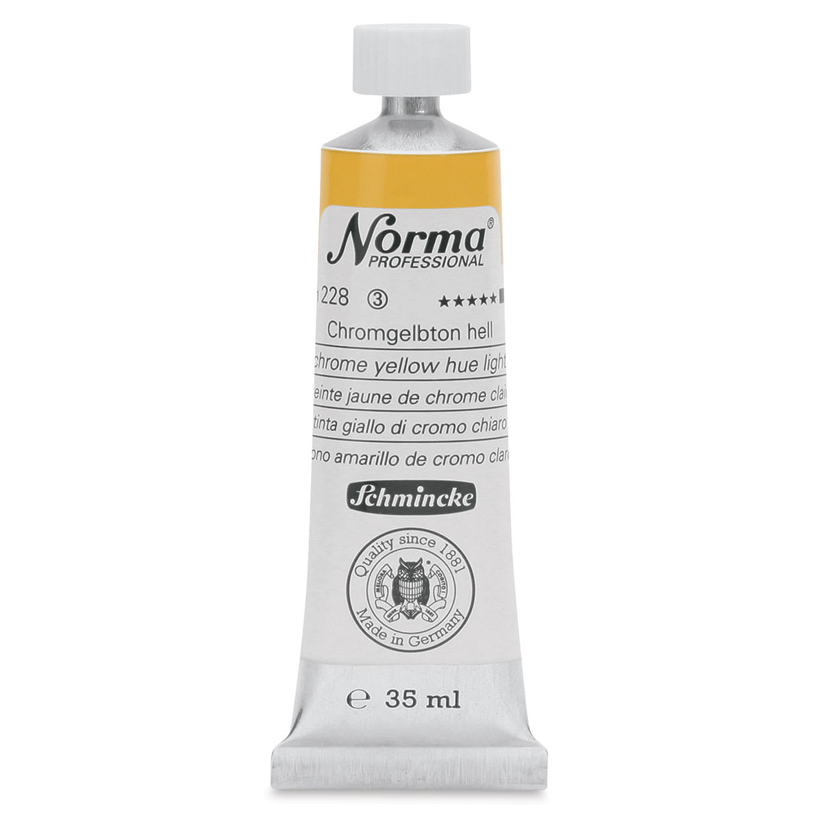 Schmincke Norma Professional Oil Paint - Chrome Yellow Hue Light, 35 ml, Tube