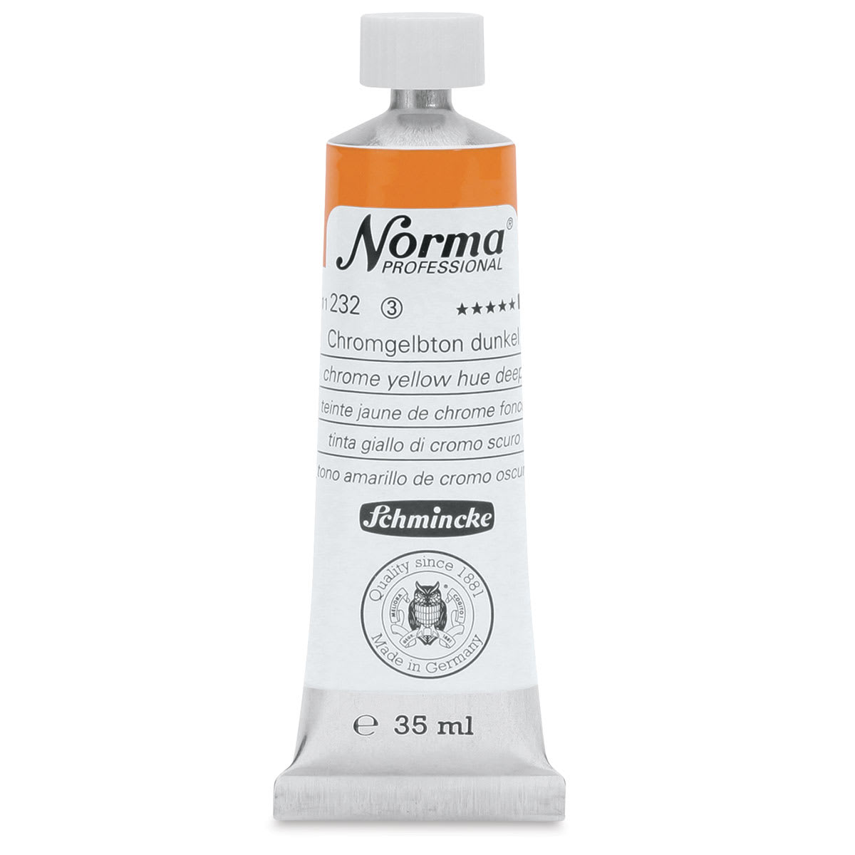 Schmincke Norma Professional Oil Paint - Chrome Yellow Hue Deep, 35 ml, Tube