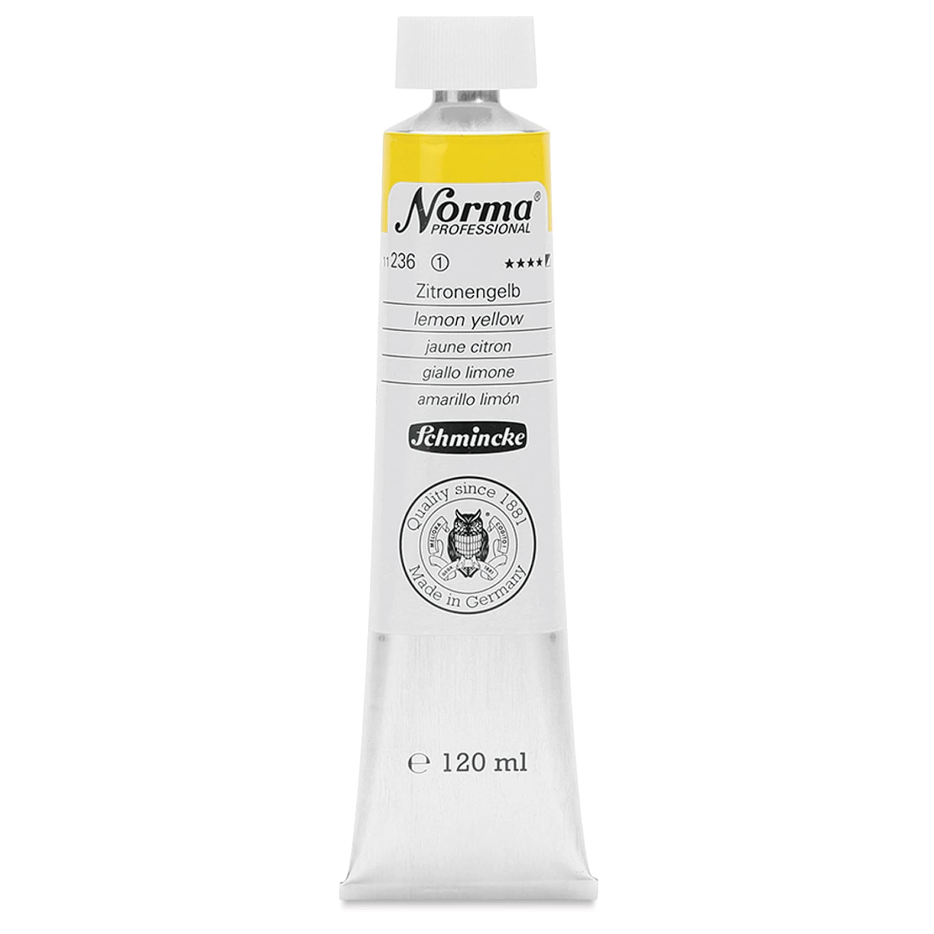 Schmincke Norma Professional Oil Paint - Lemon Yellow, 120 ml, Tube