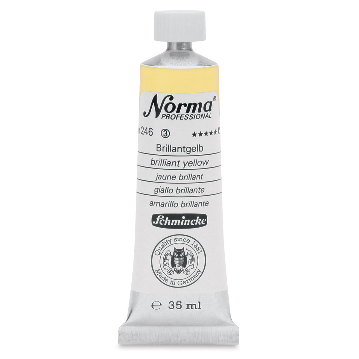 Schmincke Norma Professional Oil Paint - Brilliant Yellow, 35 ml, Tube