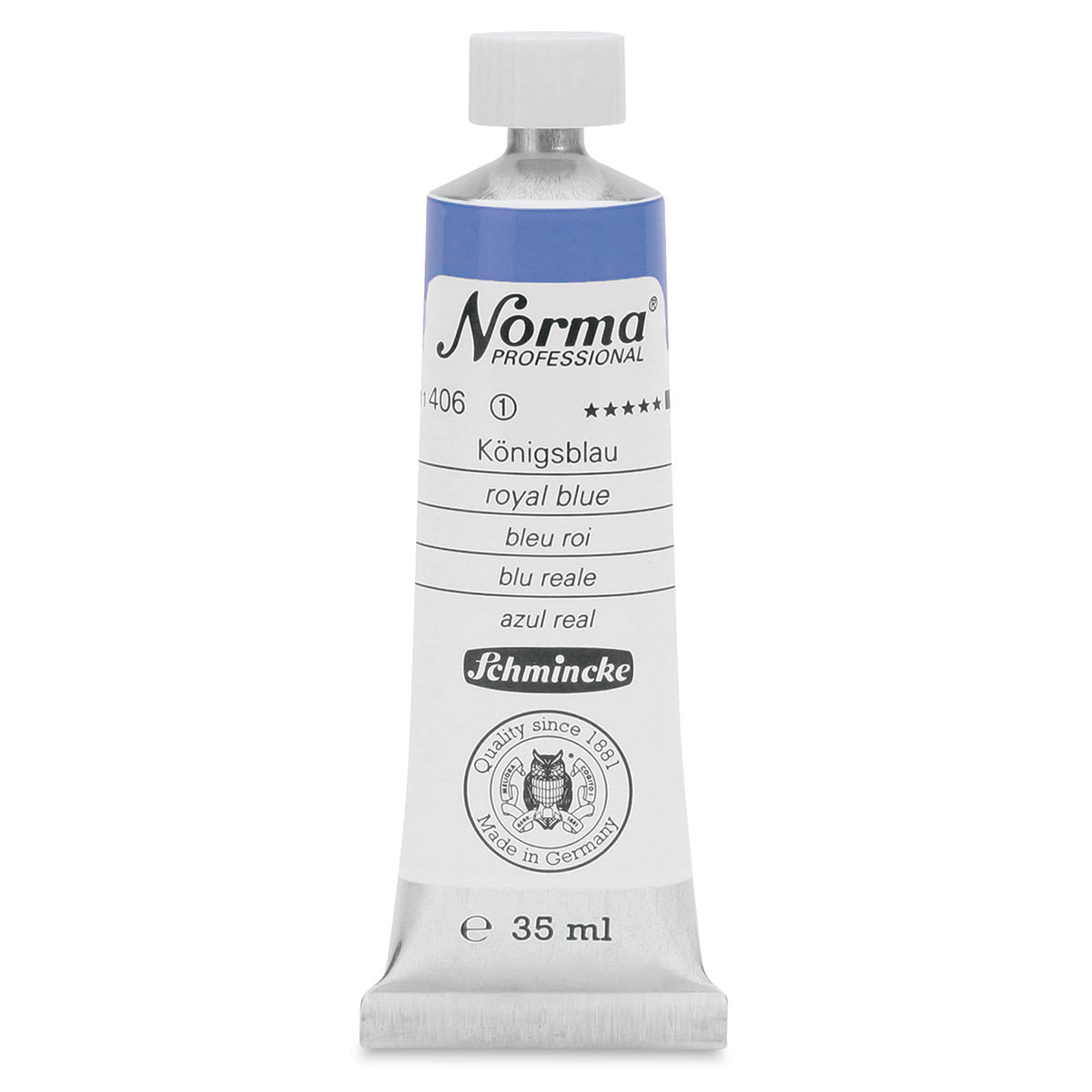 Schmincke Norma Professional Oil Paint - Royal Blue, 35 ml, Swatch