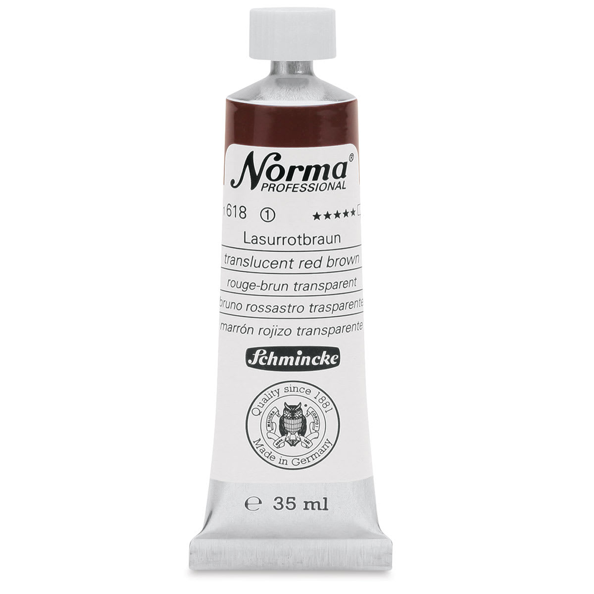 Schmincke Norma Professional Oil Paint - Translucent Red Brown, 35 ml, Tube
