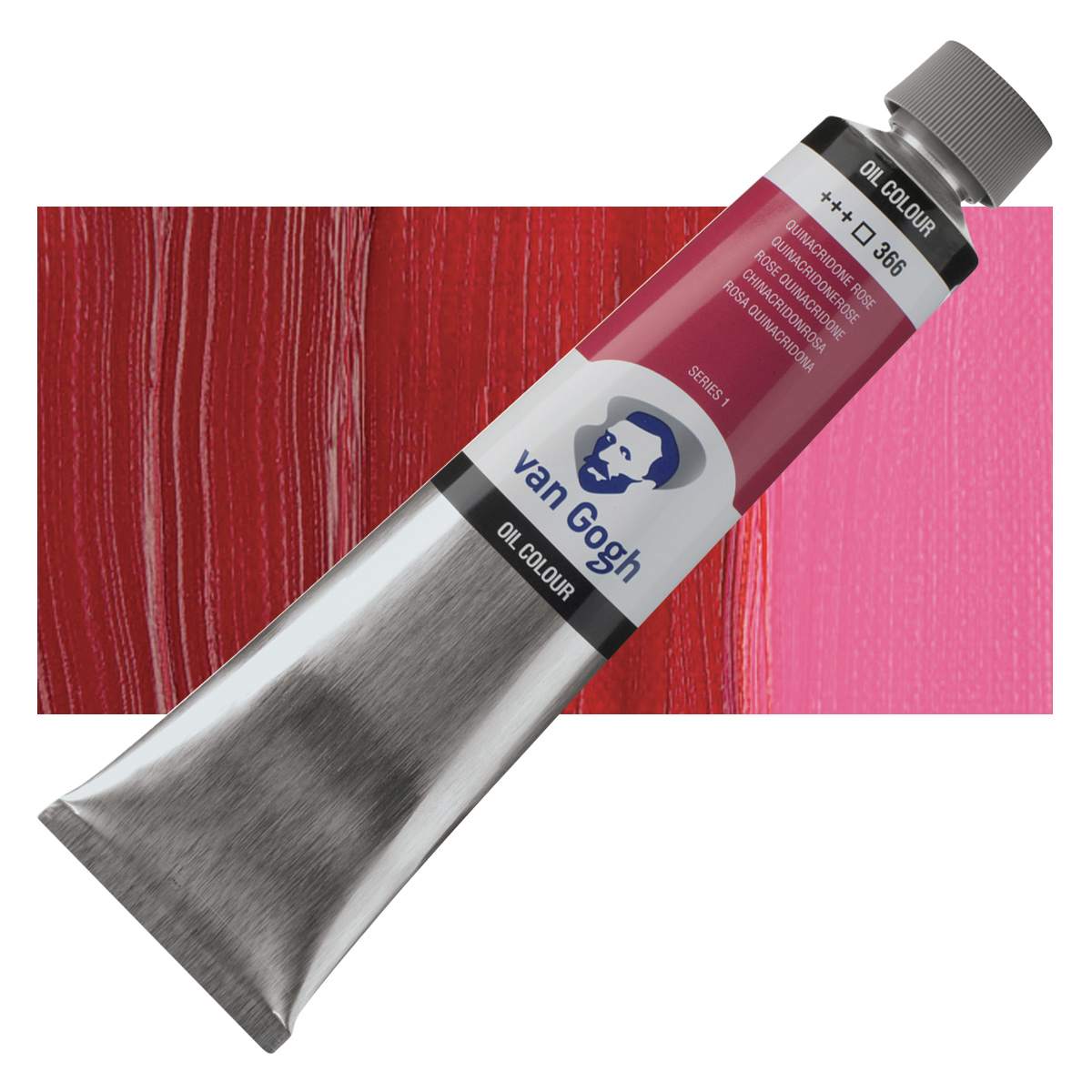 Van Gogh Oil Paint - Quinacridone Rose, 200 ml tube and swatch