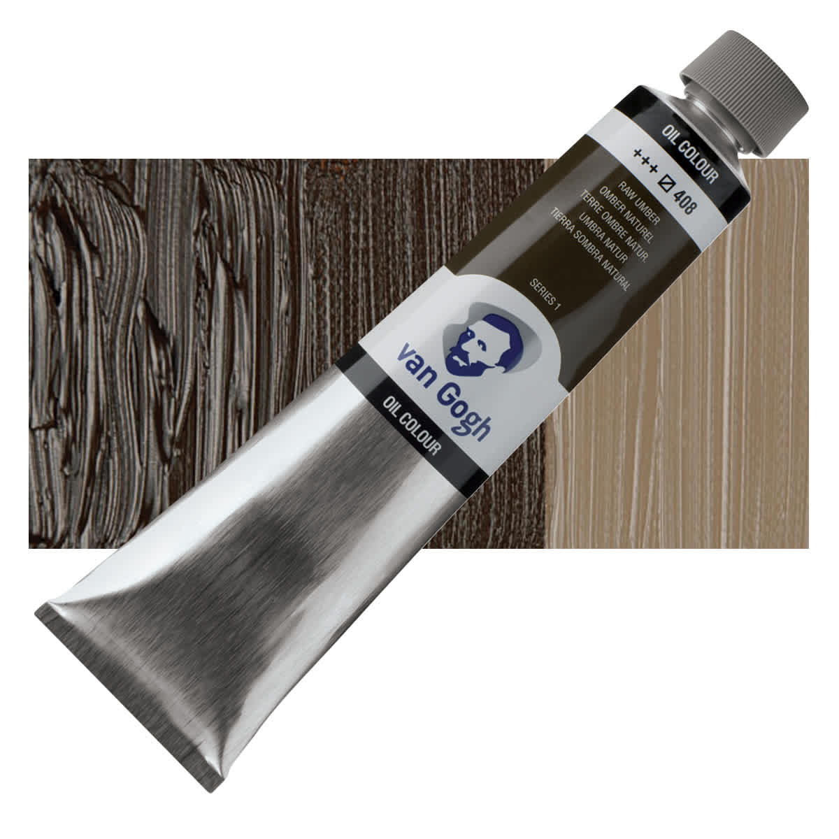 Van Gogh Oil Paint - Raw Umber, 200 ml tube and swatch