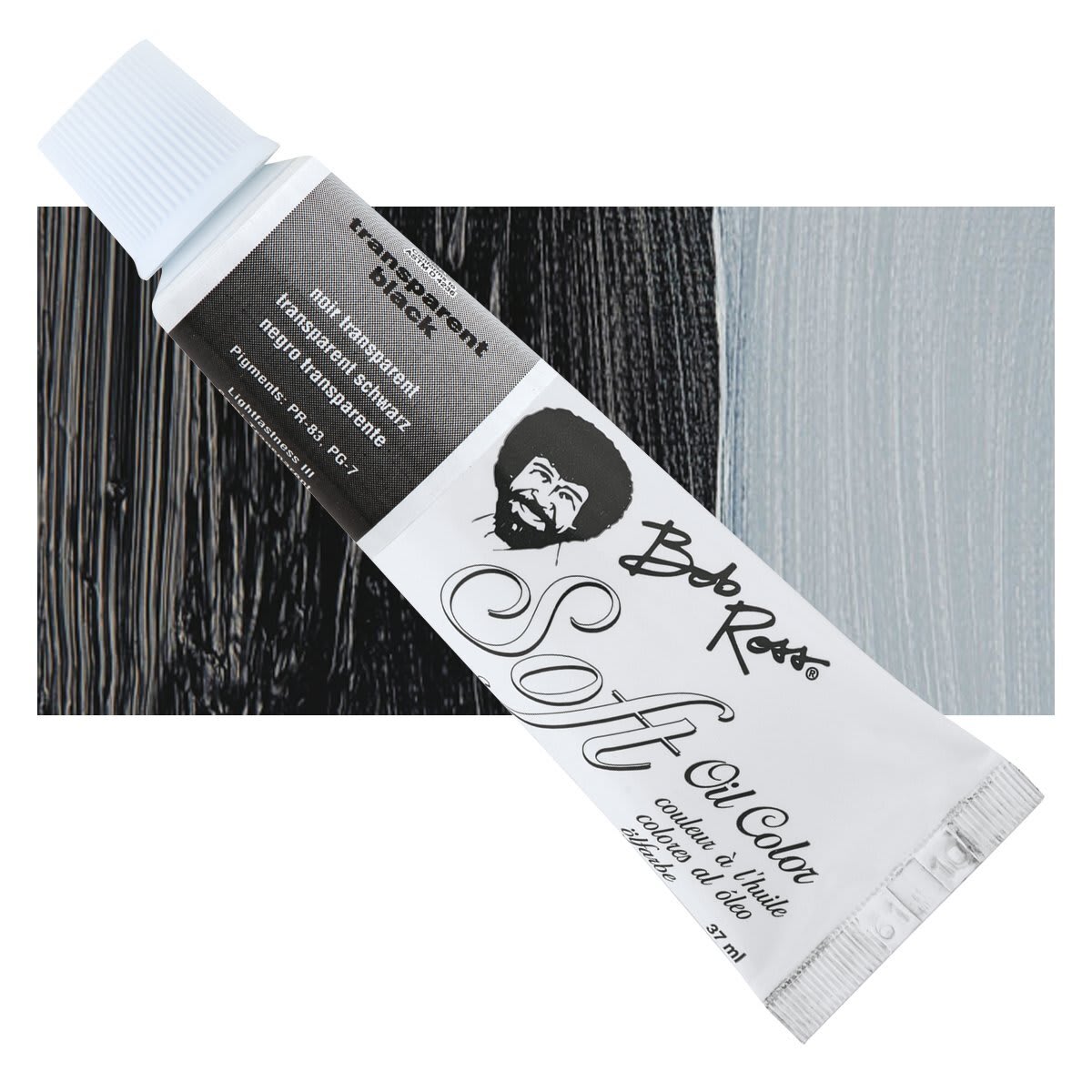 Bob Ross Soft Oil Color - Translucent Black, 1.25 oz tube and swatch