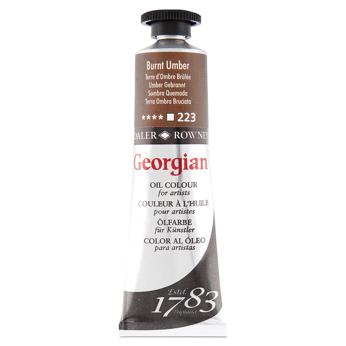 Daler-Rowney Georgian Oil Color - Burnt Umber, 38 ml tube