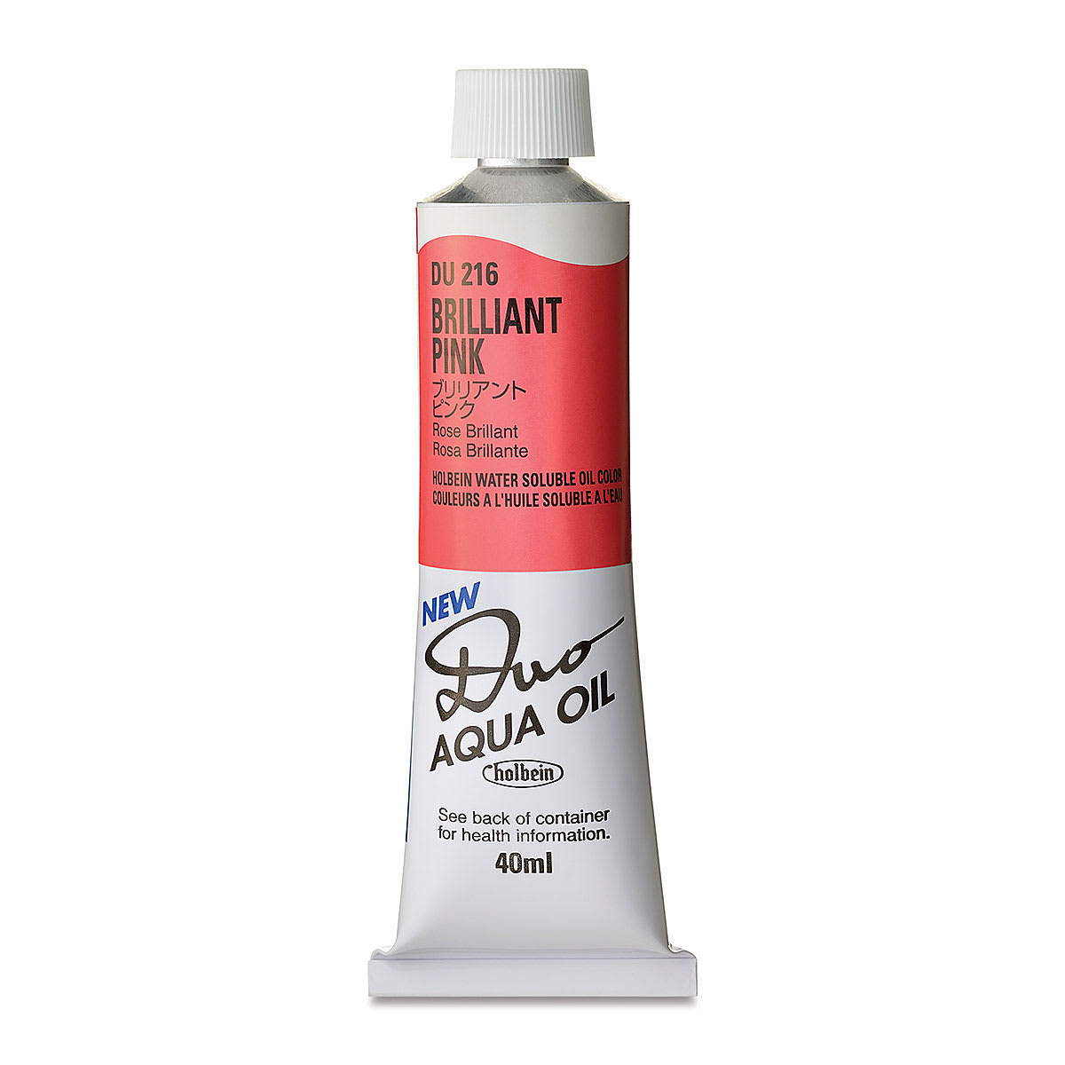Holbein Duo Aqua Water Soluble Oils - Brilliant Pink, 40 ml tube