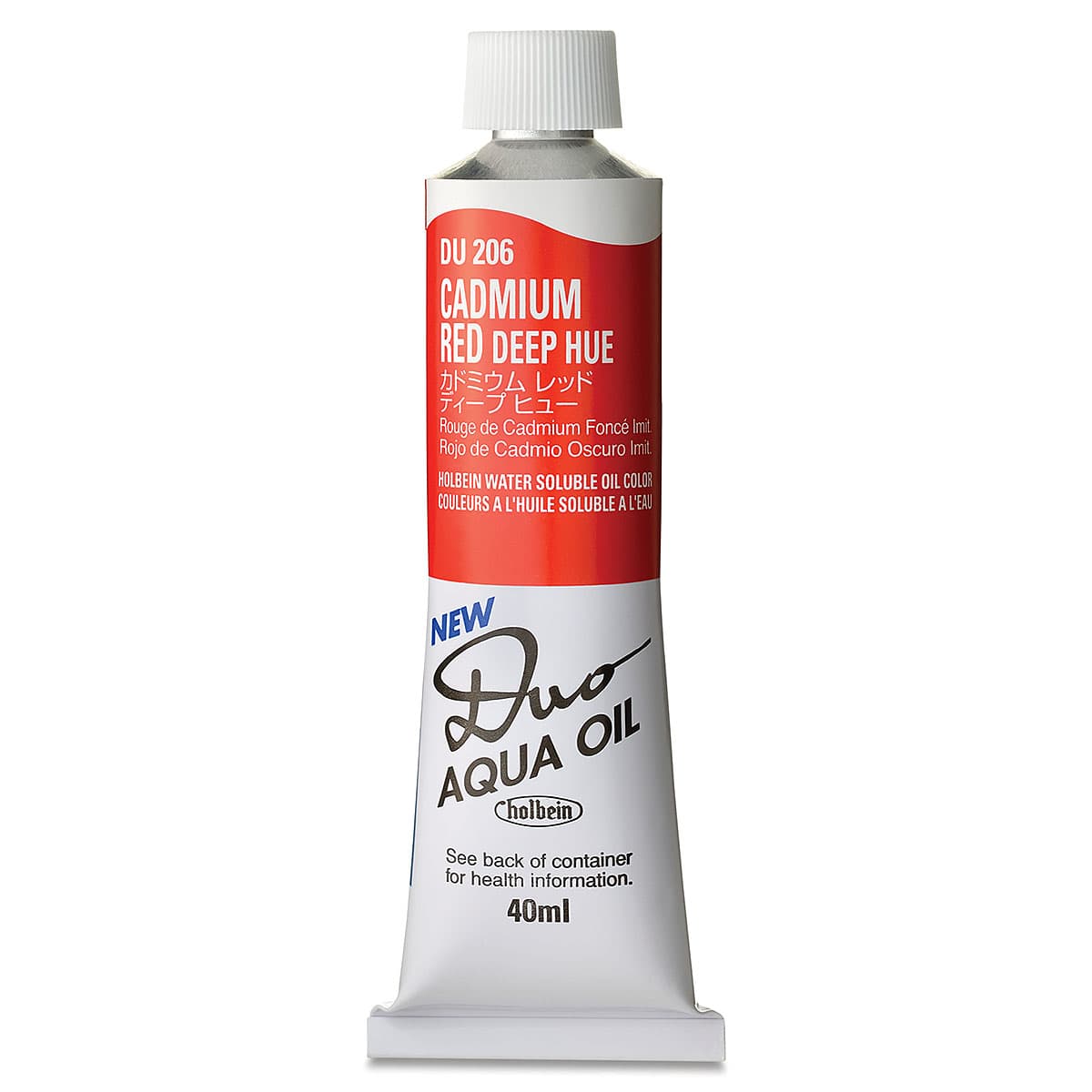 Holbein Duo Aqua Water Soluble Oils - Cadmium Red Deep Hue, 40 ml tube