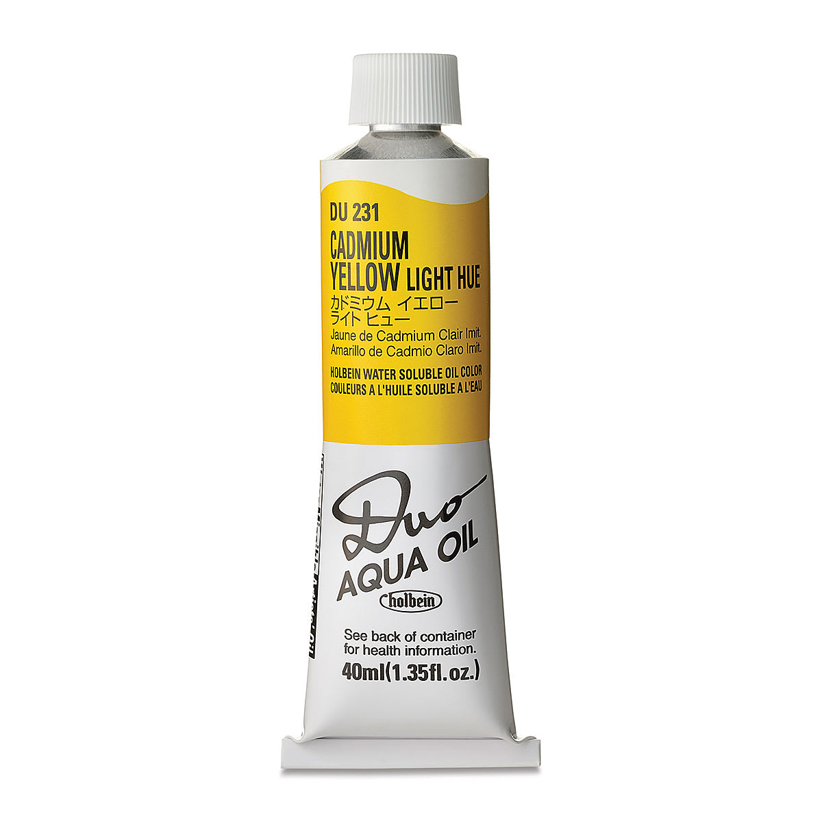 Holbein Duo Aqua Water Soluble Oils - Cadmium Yellow Light Hue, 40 ml tube