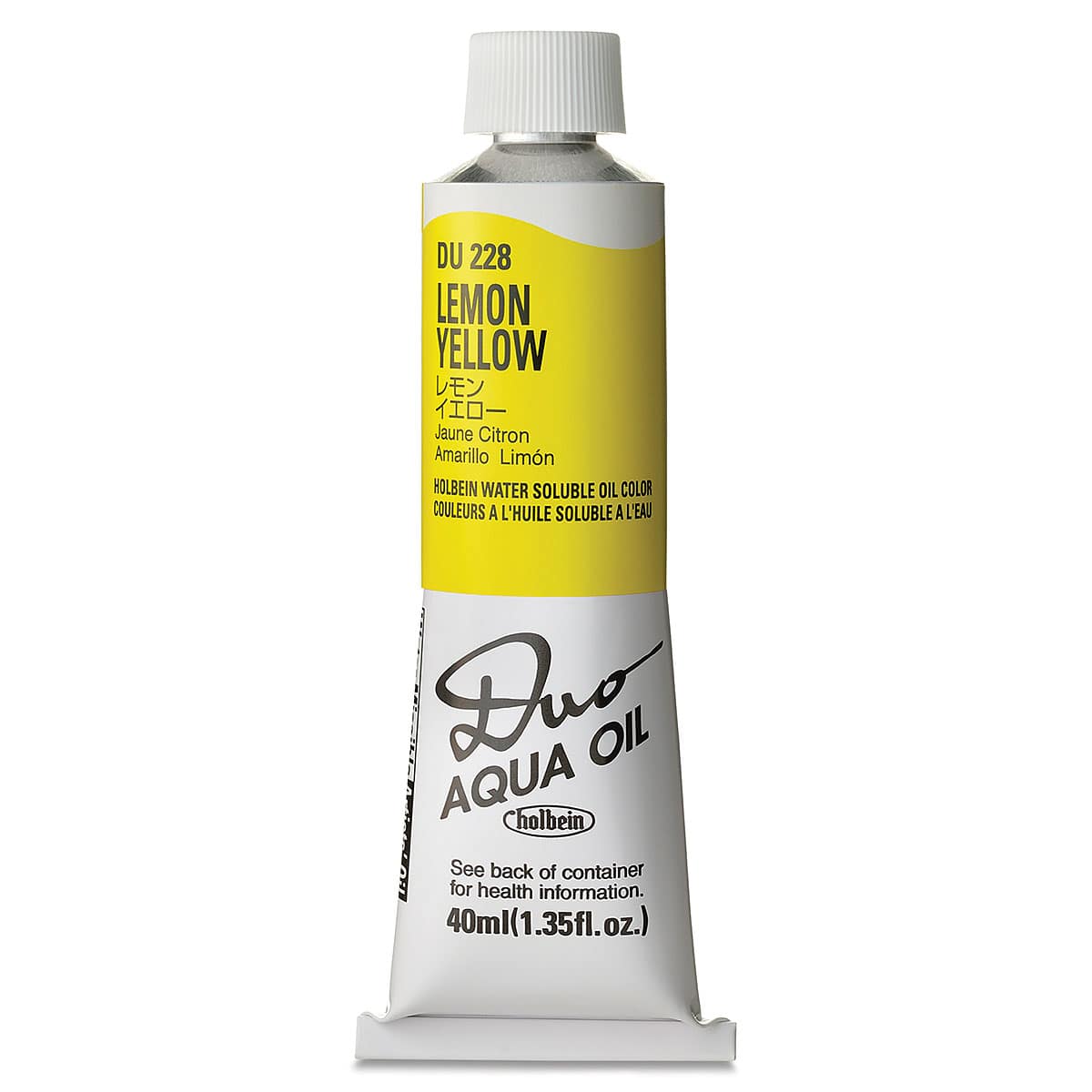 Holbein Duo Aqua Water Soluble Oils - Lemon Yellow, 40 ml tube