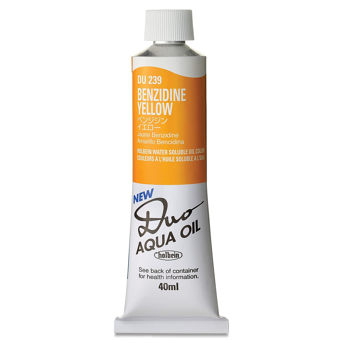 Holbein Duo Aqua Water Soluble Oils - Benzidine Yellow, 40 ml tube