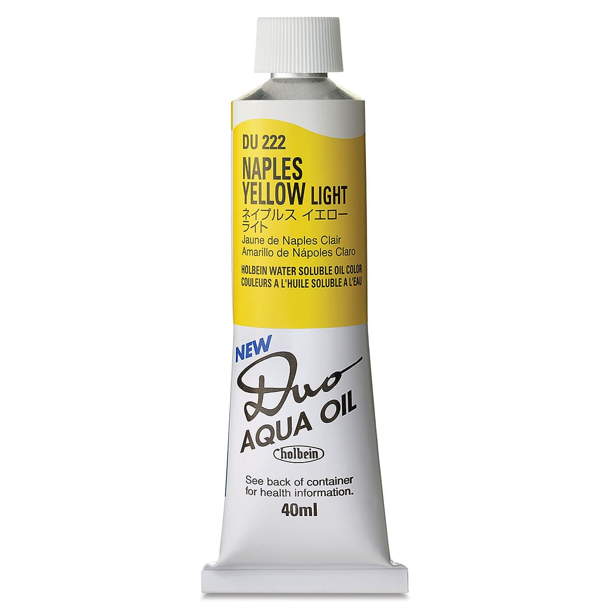 Holbein Duo Aqua Water Soluble Oils - Naples Yellow Light, 40 ml tube