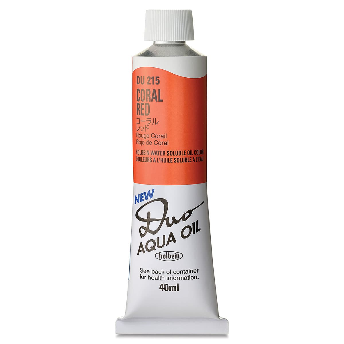 Holbein Duo Aqua Water Soluble Oils - Coral Red, 40 ml tube