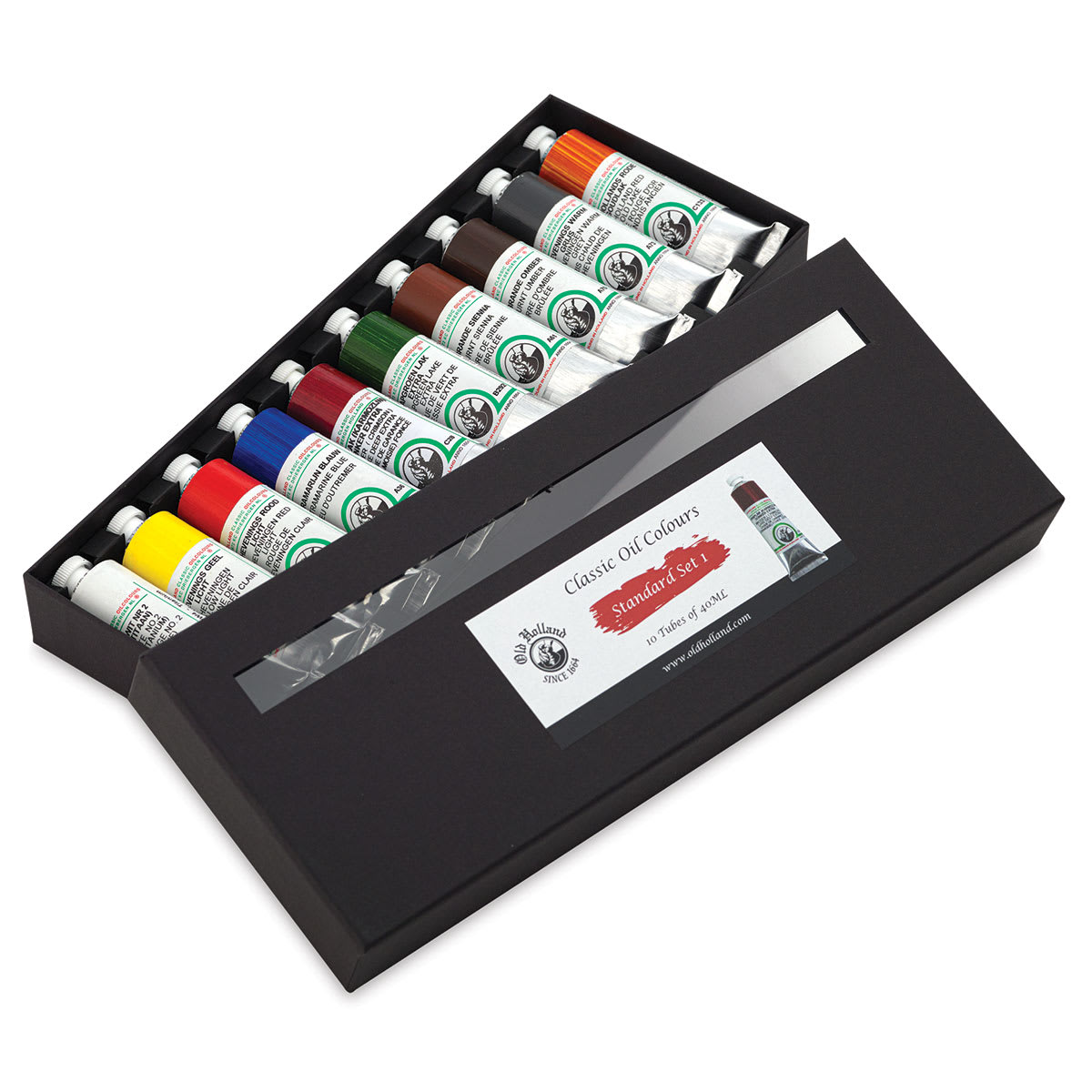 Old Holland Classic Oil Color - Introductory Box Set, Set of 10 with lid partially removed