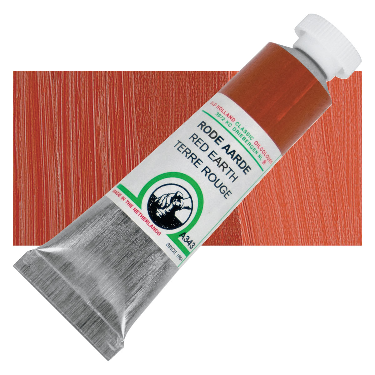 Old Holland Classic Oil Color - Red Earth, 40 ml tube and swatch