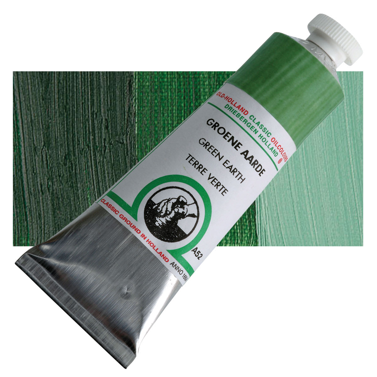 Old Holland Classic Oil Color - Green Earth, 40 ml tube and swatch
