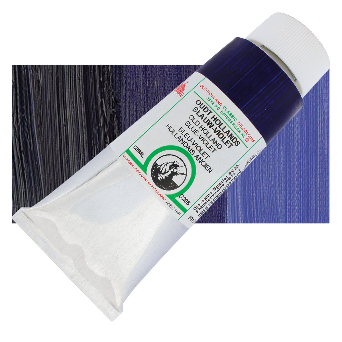 Old Holland Classic Oil Color - Old Holland Blue Violet, 125 ml tube and swatch