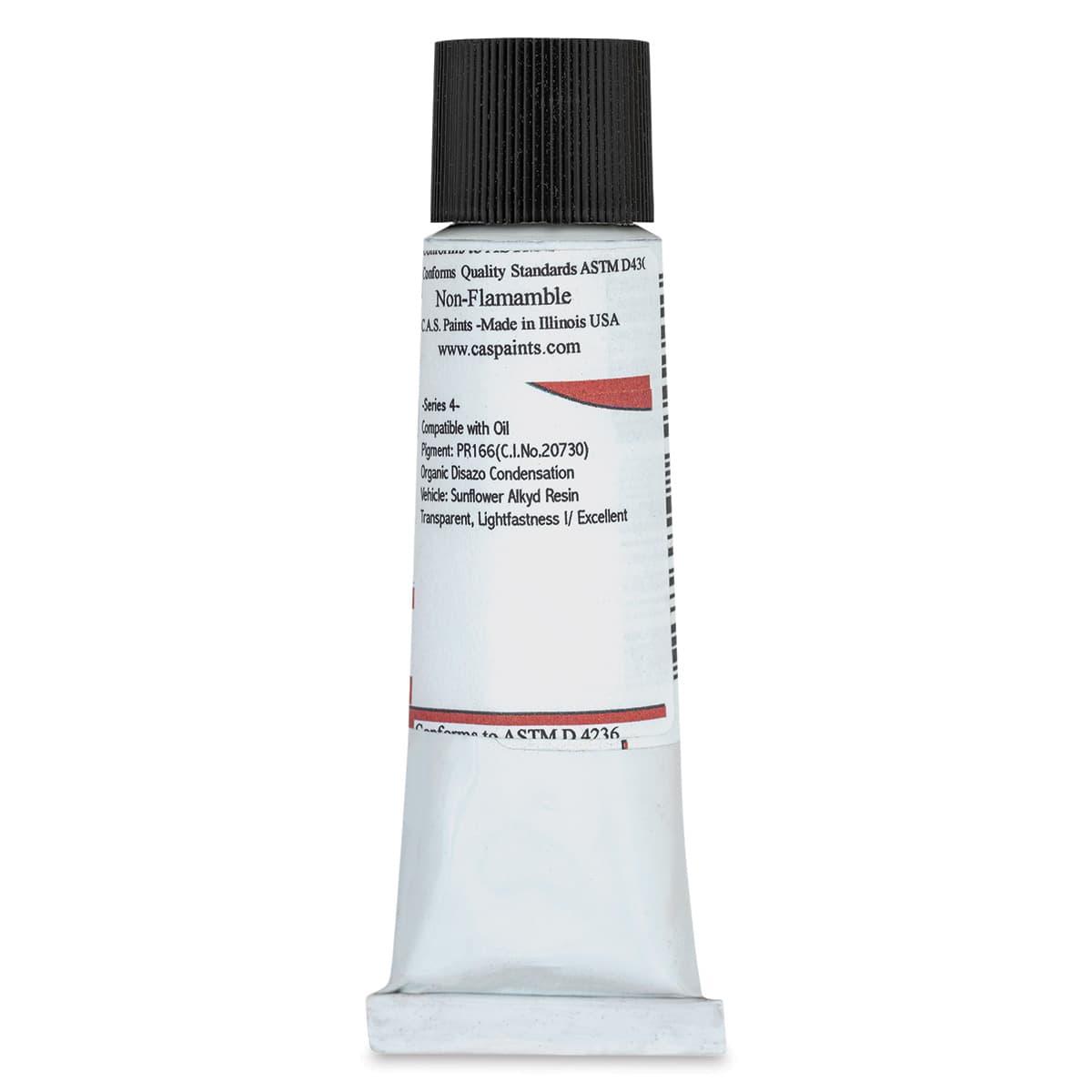 CAS AlkydPro Fast-Drying Alkyd Oil Color - Scarlet Red, 37 ml tube back