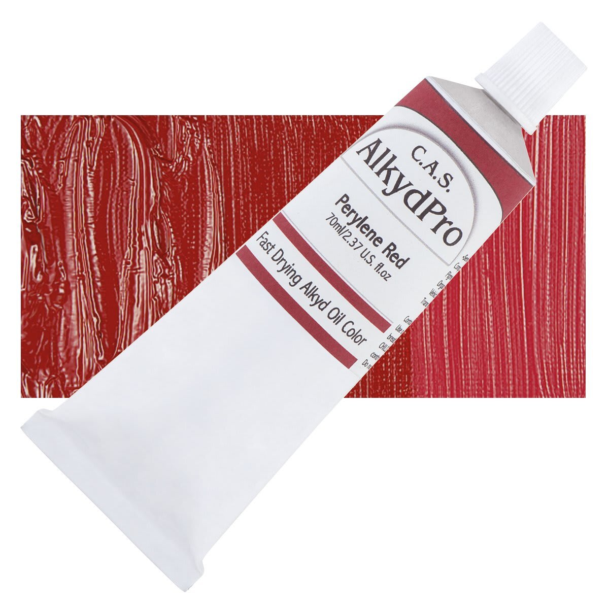 CAS AlkydPro Fast-Drying Alkyd Oil Color - Perylene Red, 70 ml tube and swatch