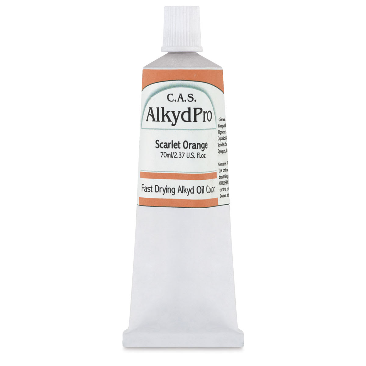 CAS AlkydPro Fast-Drying Alkyd Oil Color - Scarlet Orange, 70 ml tube