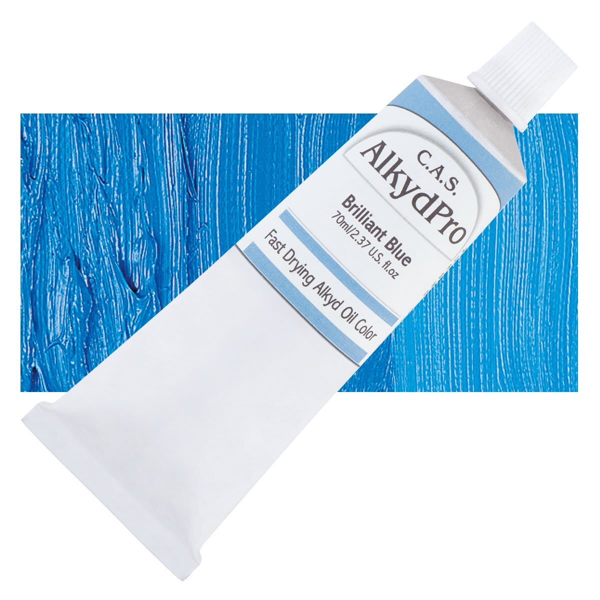 CAS AlkydPro Fast-Drying Alkyd Oil Color - Brilliant Blue, 70 ml tube and swatch