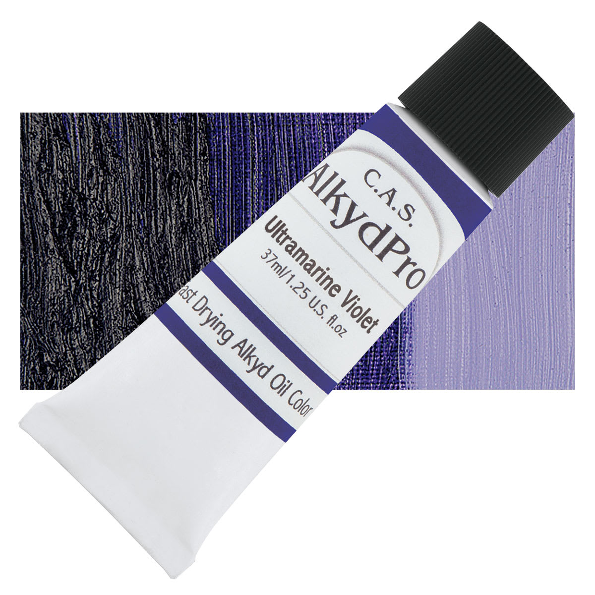 CAS AlkydPro Fast-Drying Alkyd Oil Color - Ultramarine Violet, 37 ml tube and swatch