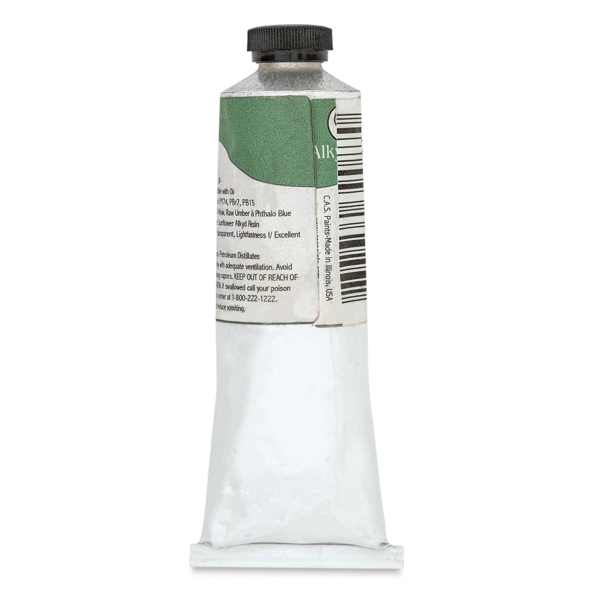 CAS AlkydPro Fast-Drying Alkyd Oil Color - Olive Green, 70 ml tube back