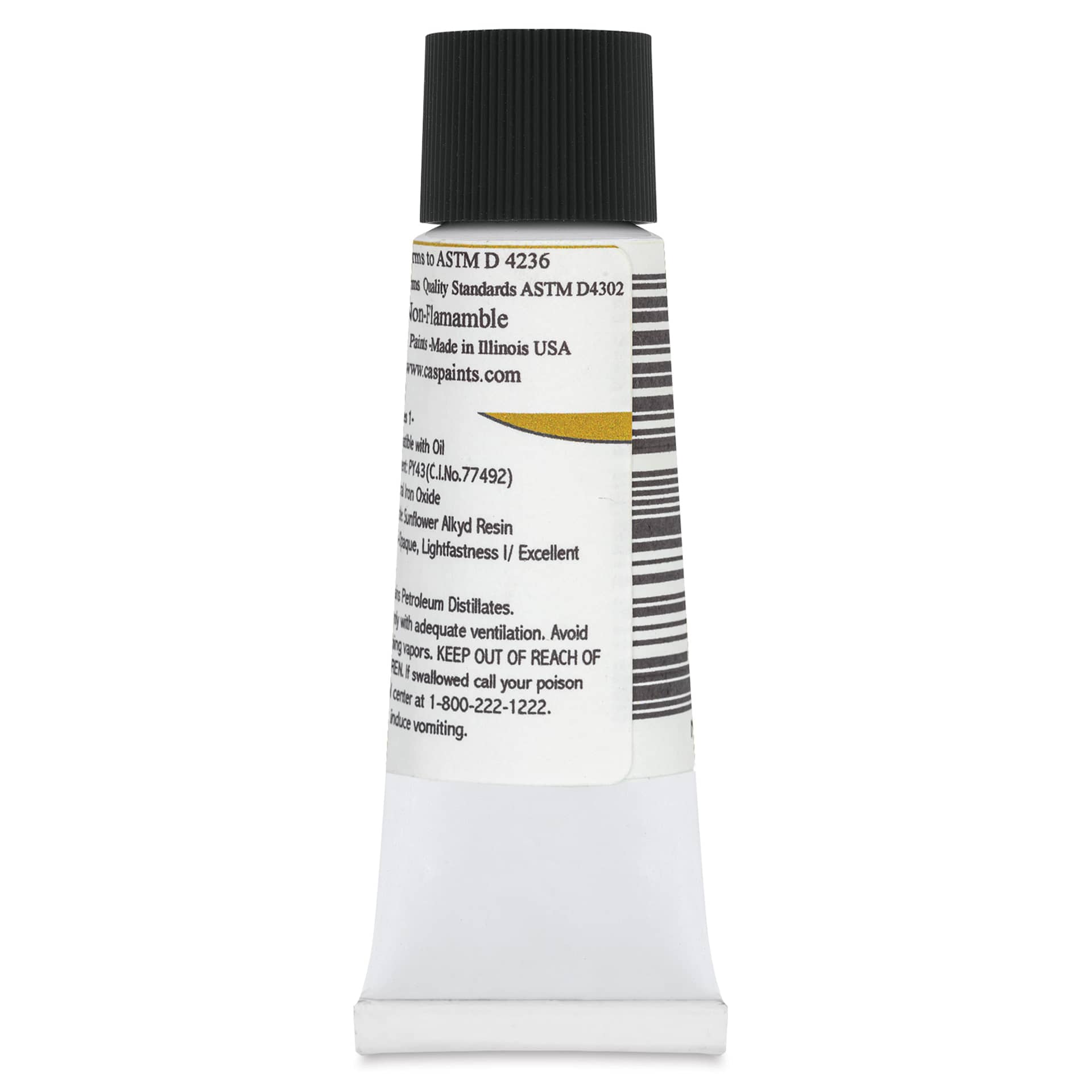CAS AlkydPro Fast-Drying Alkyd Oil Color - Raw Sienna, 37 ml tube back