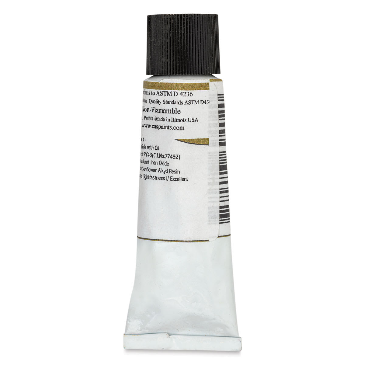 CAS AlkydPro Fast-Drying Alkyd Oil Color - Natural Burnt Ochre, 37 ml tube back