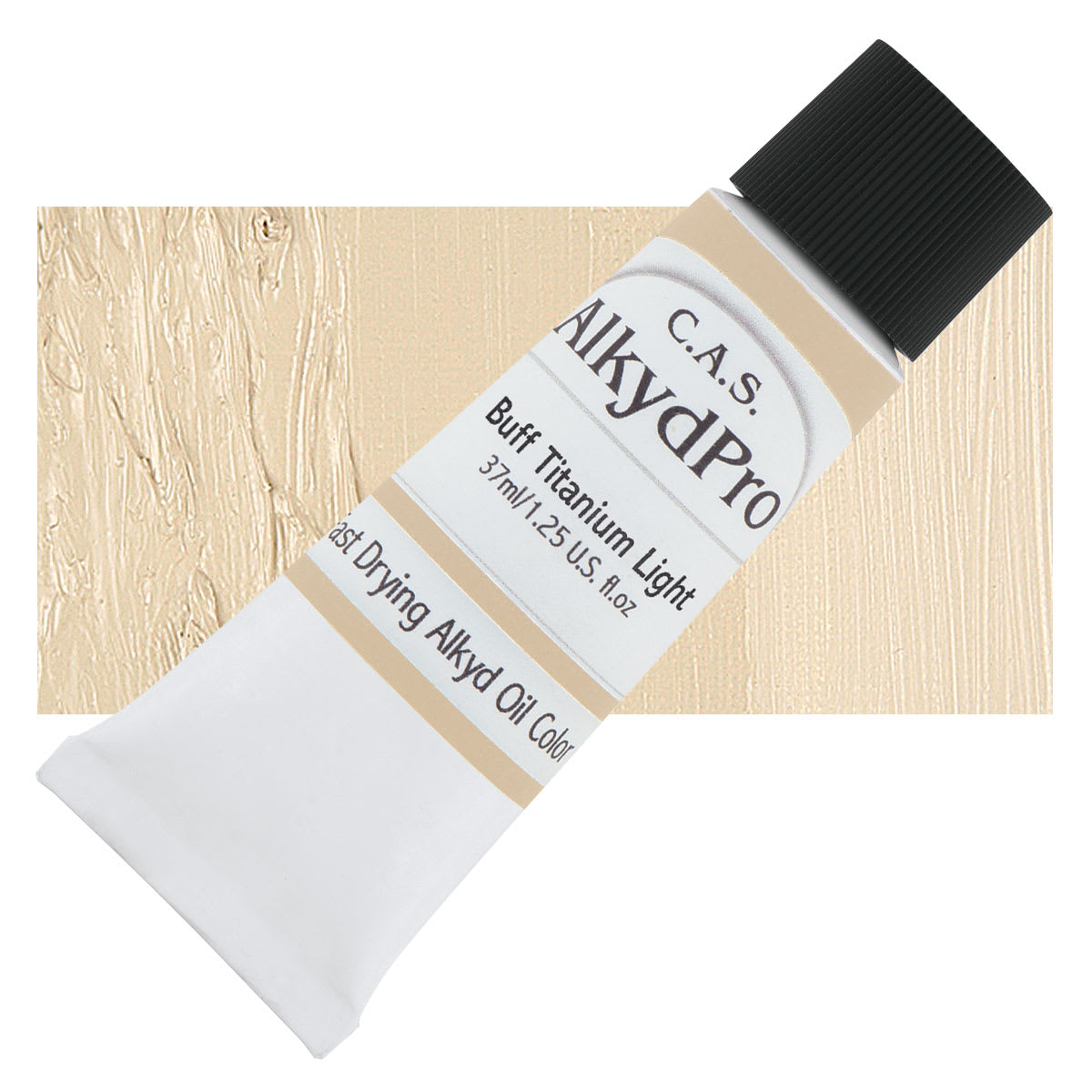 CAS AlkydPro Fast-Drying Alkyd Oil Color - Buff Titanium Light, 37 ml tube and swatch