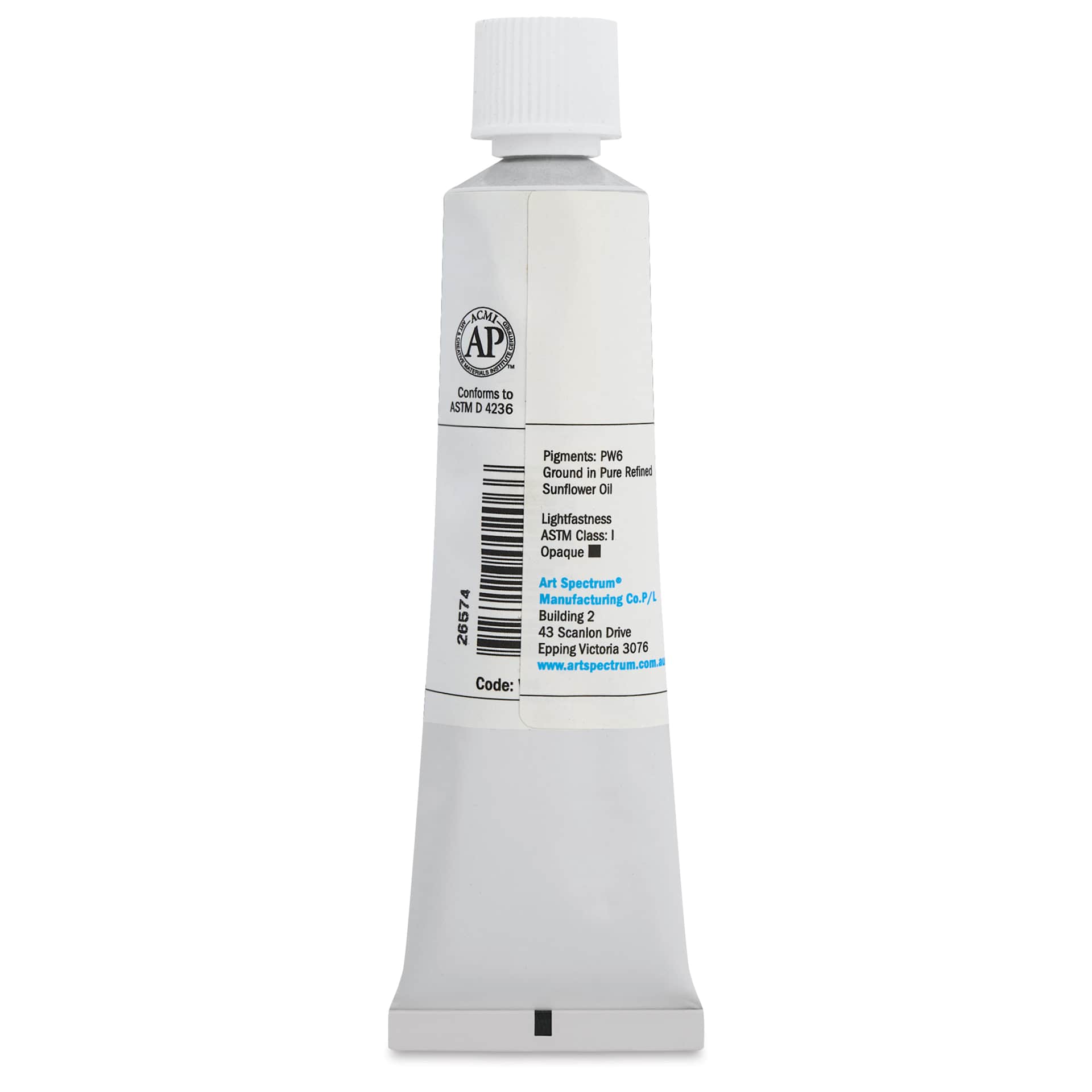 Art Spectrum Artists' Oil Paint - Titanium White, 40 ml back