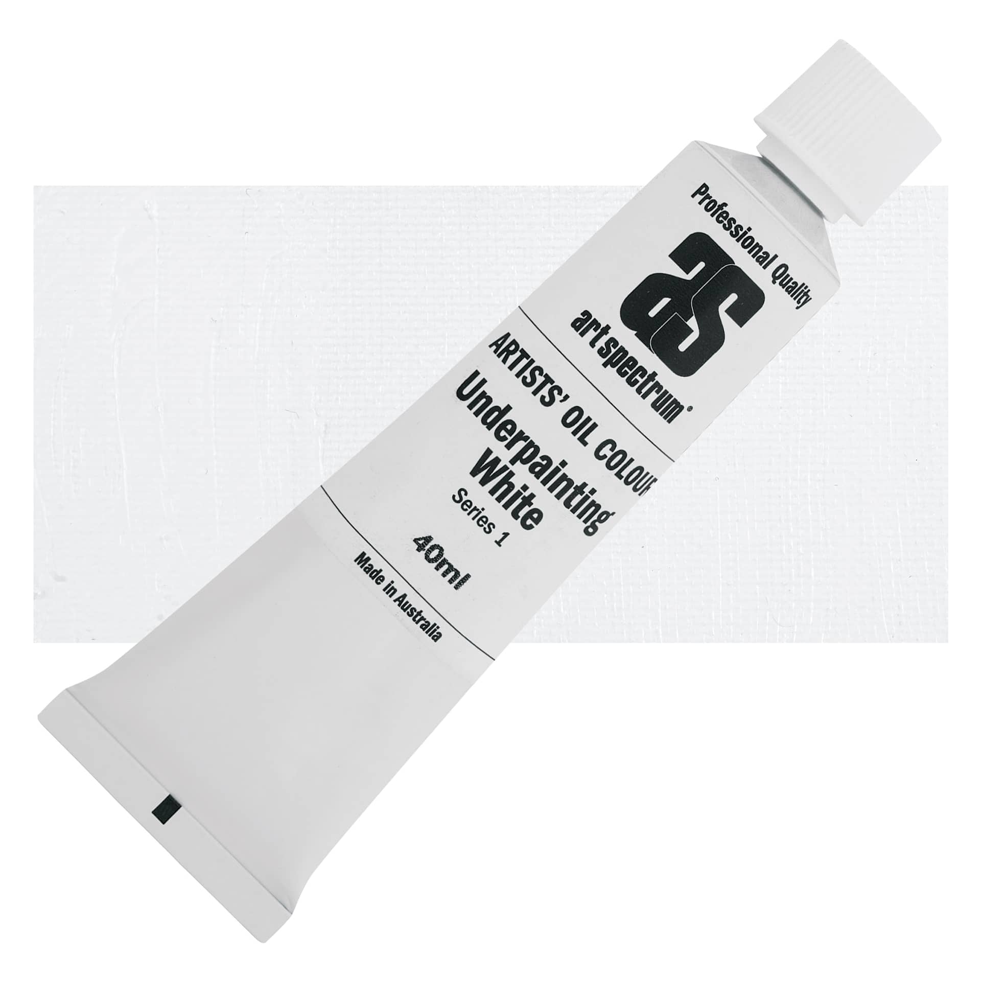 Art Spectrum Artists' Oil Paint - Underpainting White, 40 ml tube and swatch