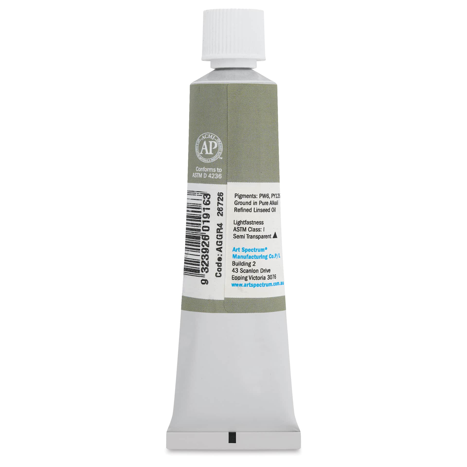 Art Spectrum Artists' Oil Paint - Australian Green Grey, 40 ml back
