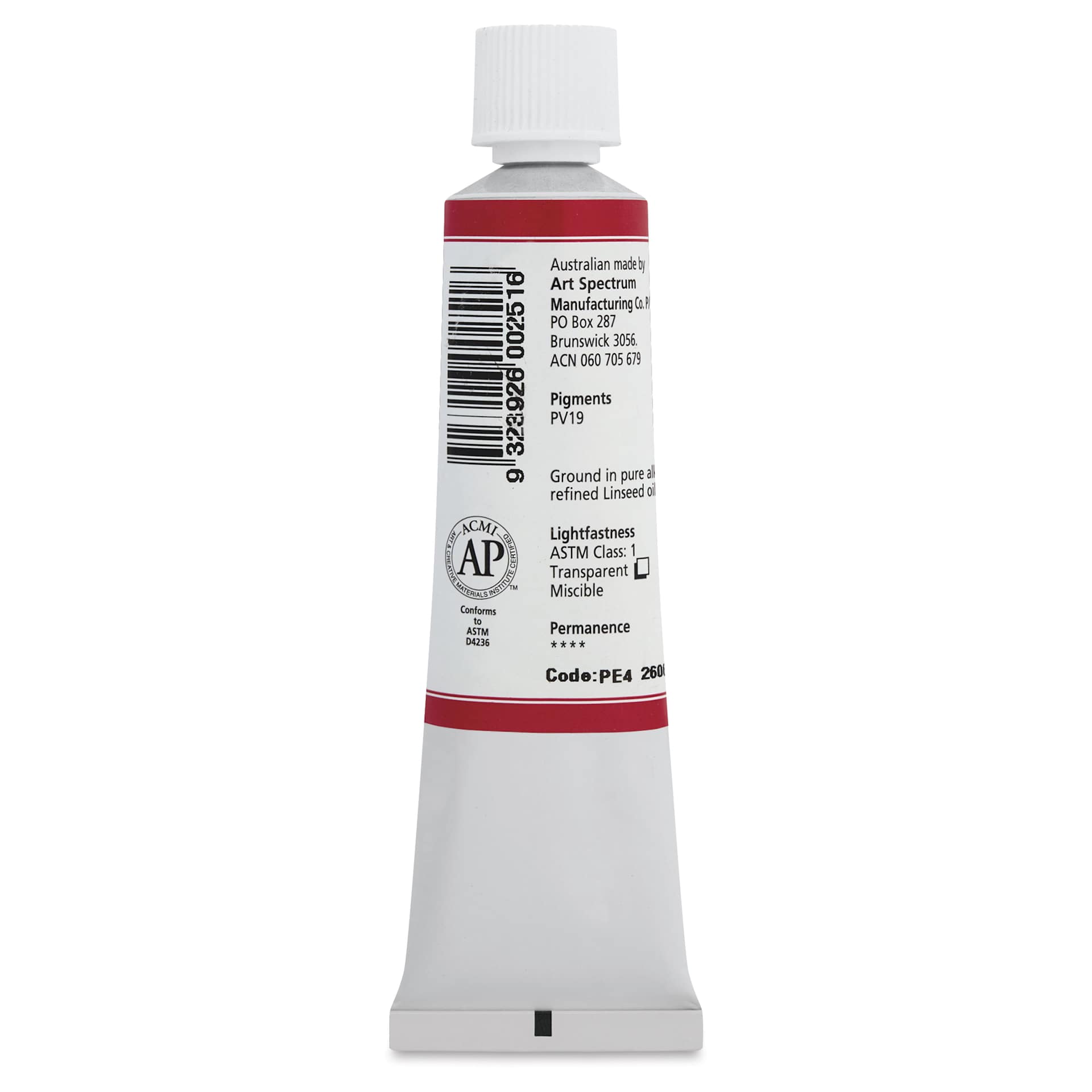 Art Spectrum Artists' Oil Paint - Permanent Rose, 40 ml back