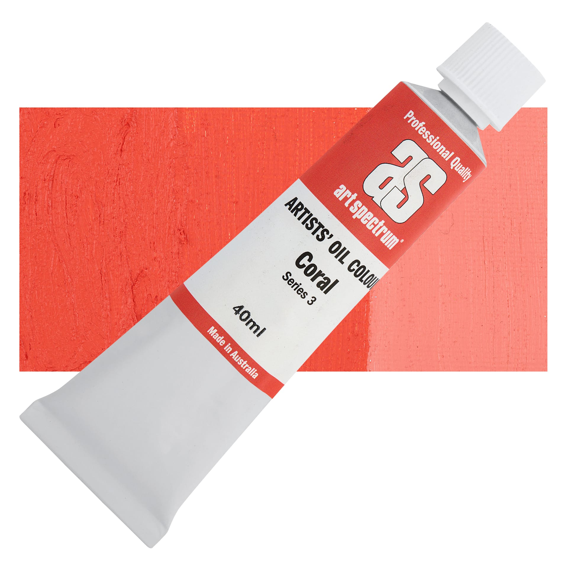 Art Spectrum Artists' Oil Paint - Coral, 40 ml tube and swatch