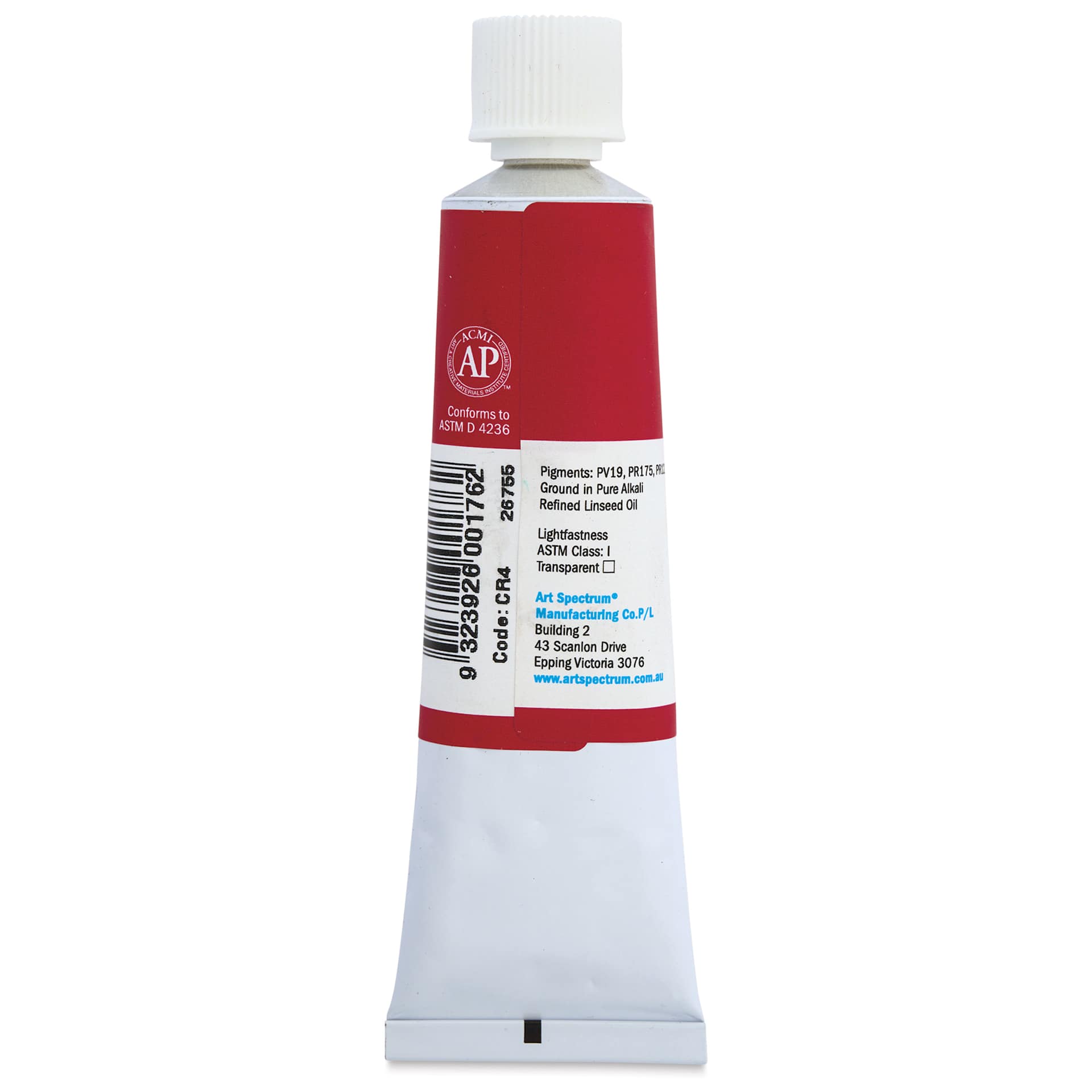 Art Spectrum Artists' Oil Paint - Spectrum Crimson, 40 ml back