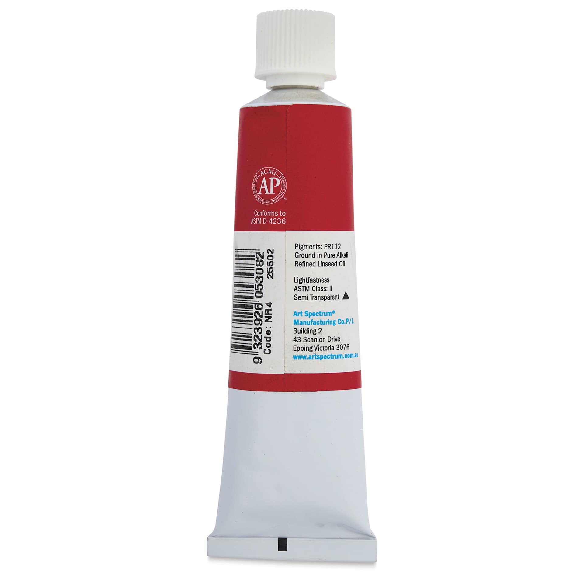 Art Spectrum Artists' Oil Paint - Naphthol Red, 40 ml back