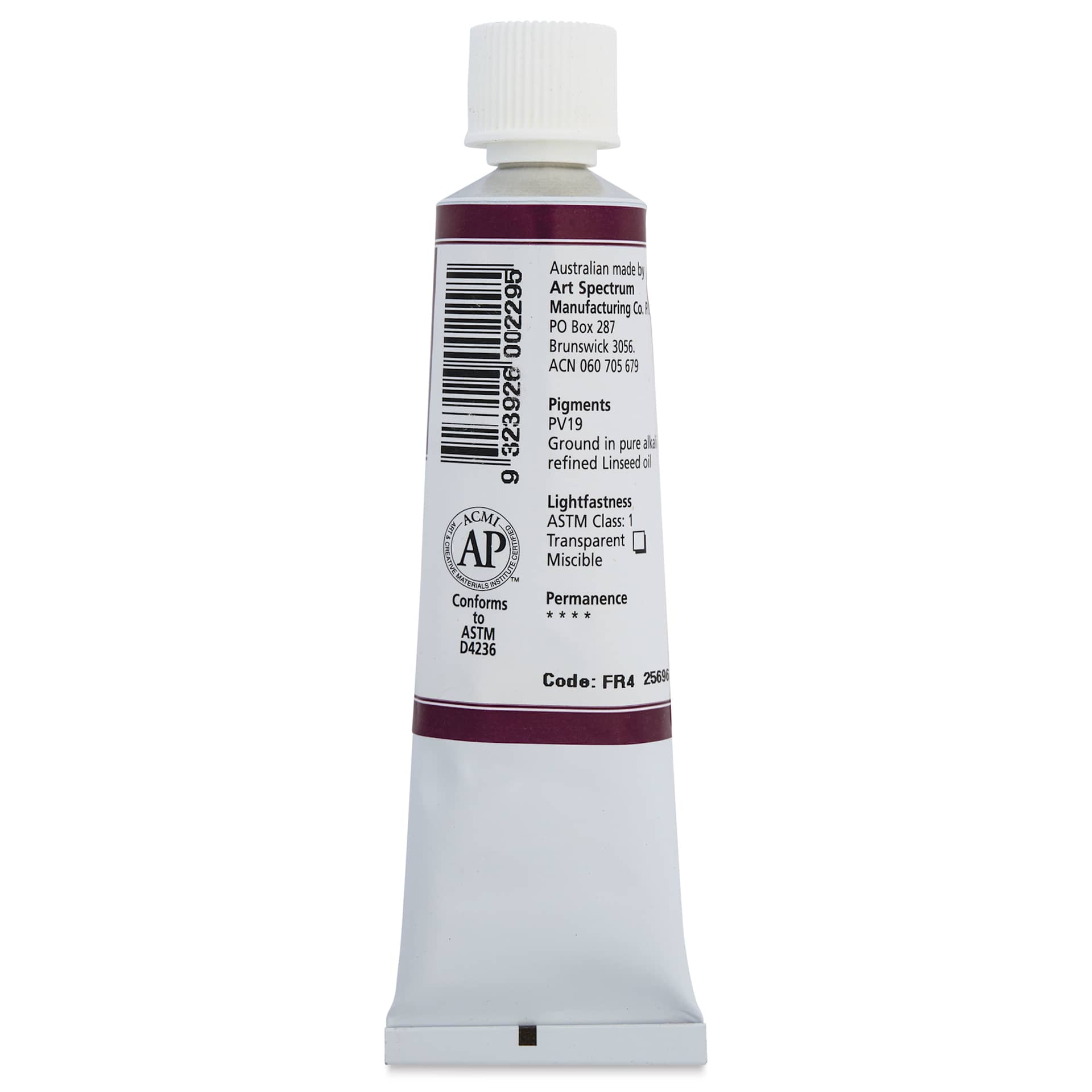 Art Spectrum Artists' Oil Paint - Flinders Red Violet, 40 ml back