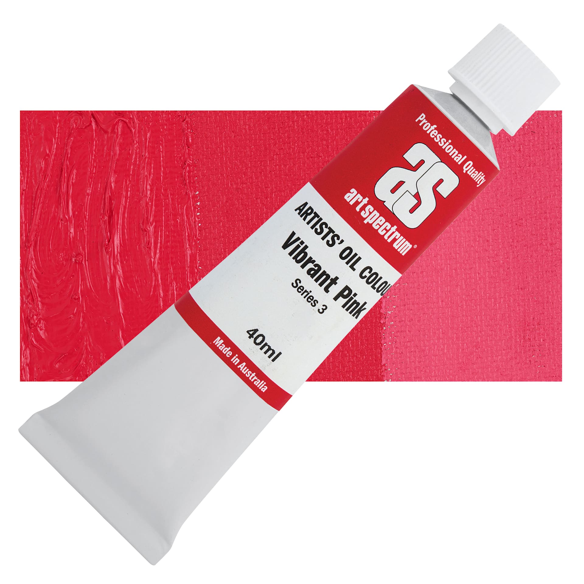 Art Spectrum Artists' Oil Paint - Vibrant Pink, 40 ml tube and swatch